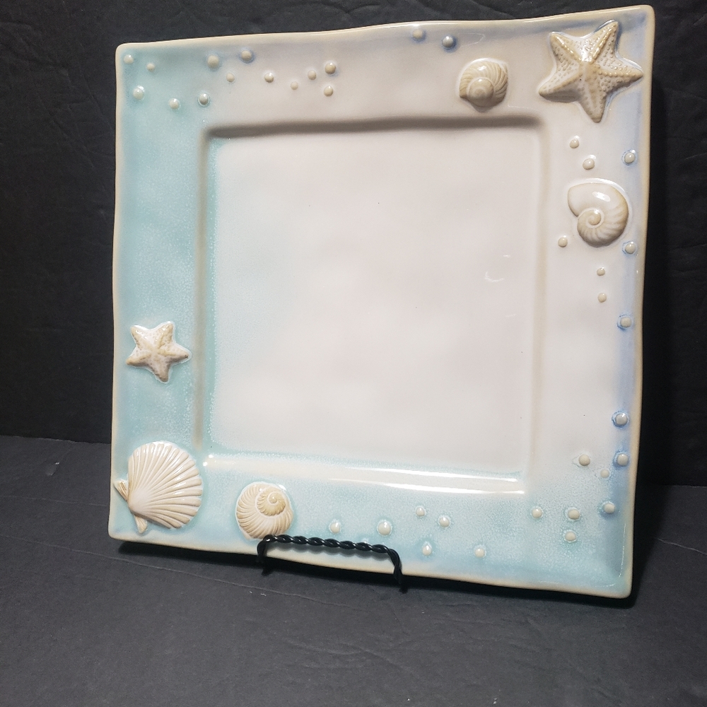 NEW! SONOMA Life + Style **Seaside Aqua** Square Dinner Plate (REPLACEMENT)